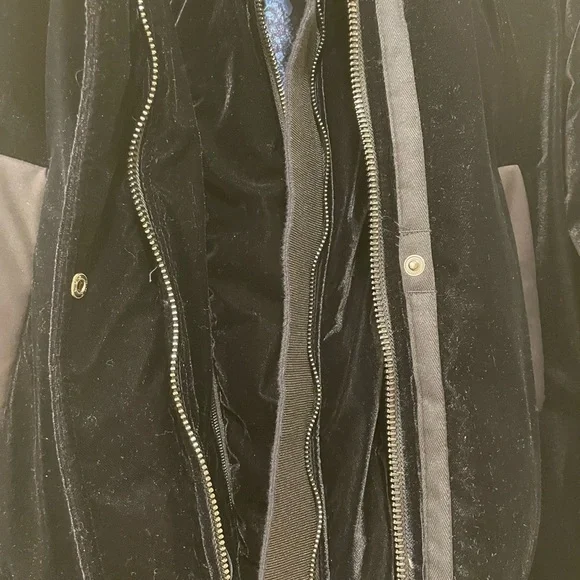 Elie Tahari Real Fox Fur Trim Velvet Down Puffer - Picture 4 of 10